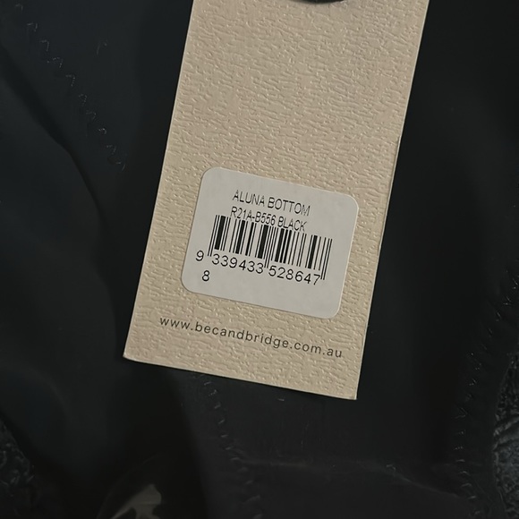 NWT Bec & Bridge Aluna Bikini Bottoms Black Z68 - Picture 2 of 2